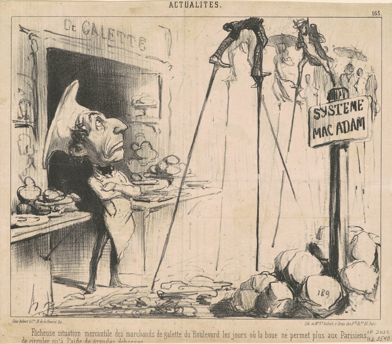 Situazione spiacevole dei venditori di galette da Honoré Daumier