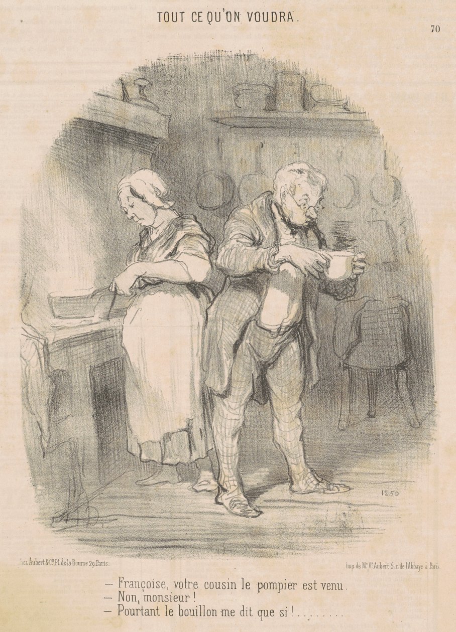 François, è venuto tuo cugino il pompiere da Honoré Daumier