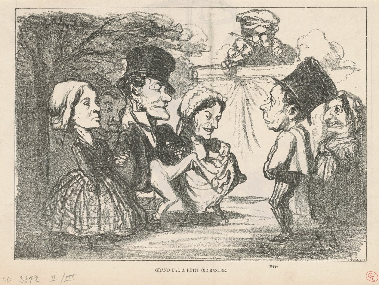 Grande ballo a piccolo orchestra (recto); Una società in nome collettivo (verso) da Honoré Daumier