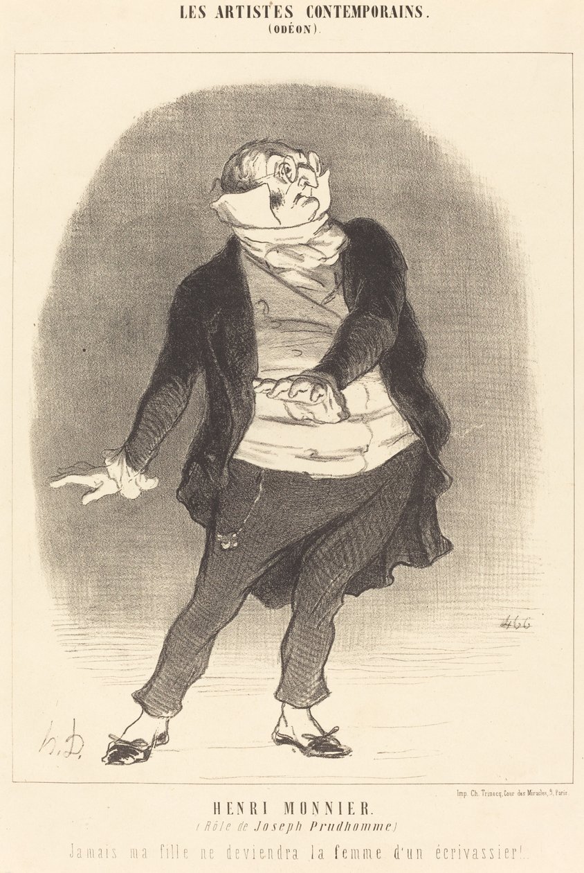 Henri Monnier (ruolo di Joseph Prudhomme) da Honoré Daumier