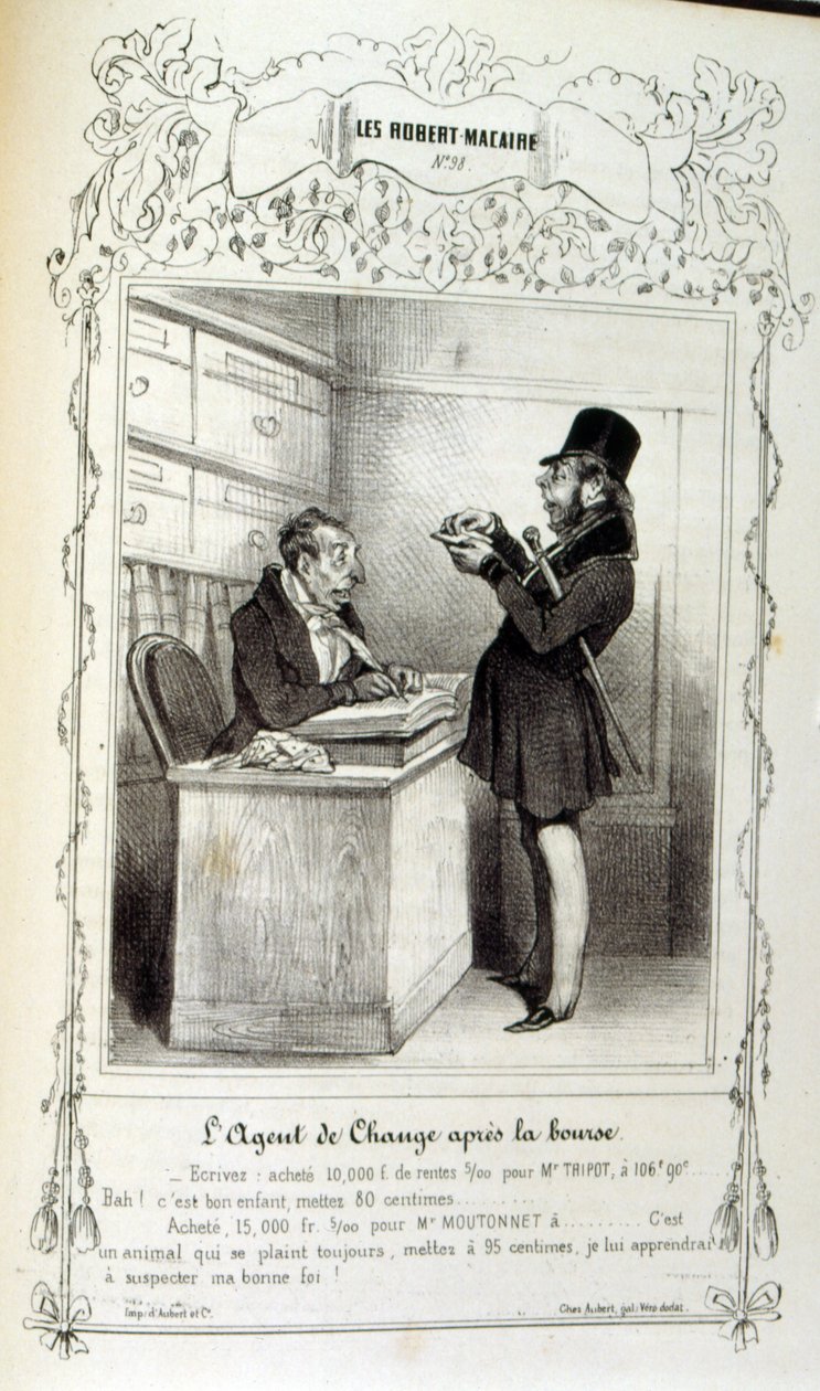Illustrazione su idee e leggende Philipon, sotto il titolo Les Cent e Robert Macaire da Honoré Daumier