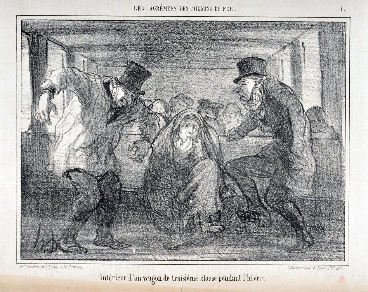 Illustrazione per la serie "Les Agrements des Chemin de fer" da Honoré Daumier