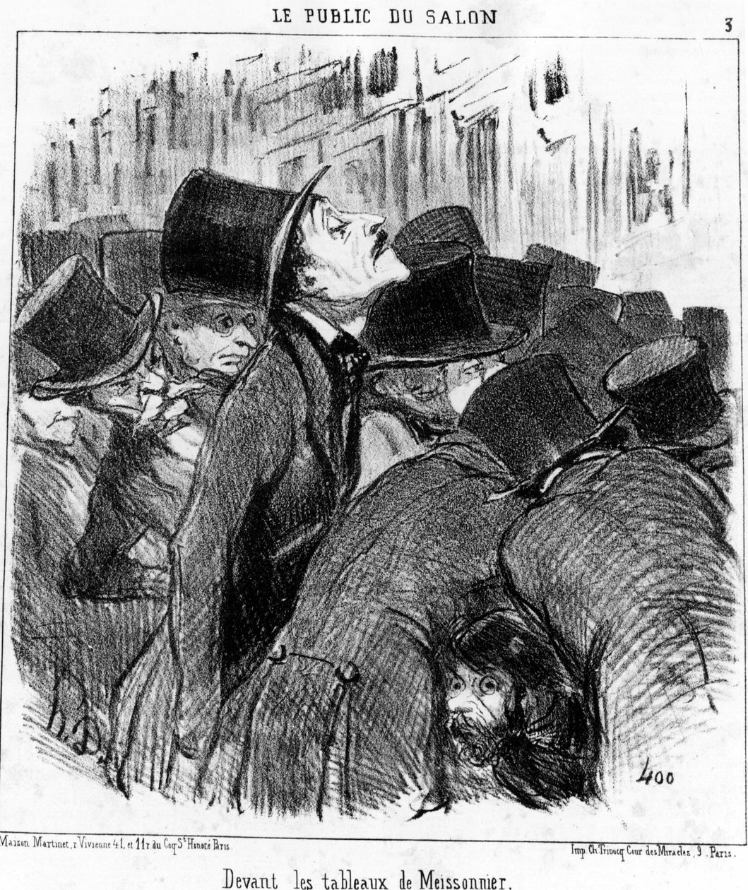 Davanti ai quadri di Meissonnier, tratto da "Quadri e Saloni", serie di cartoni animati di Honore Daumier (1808-1879). "Charivari" da Honoré Daumier