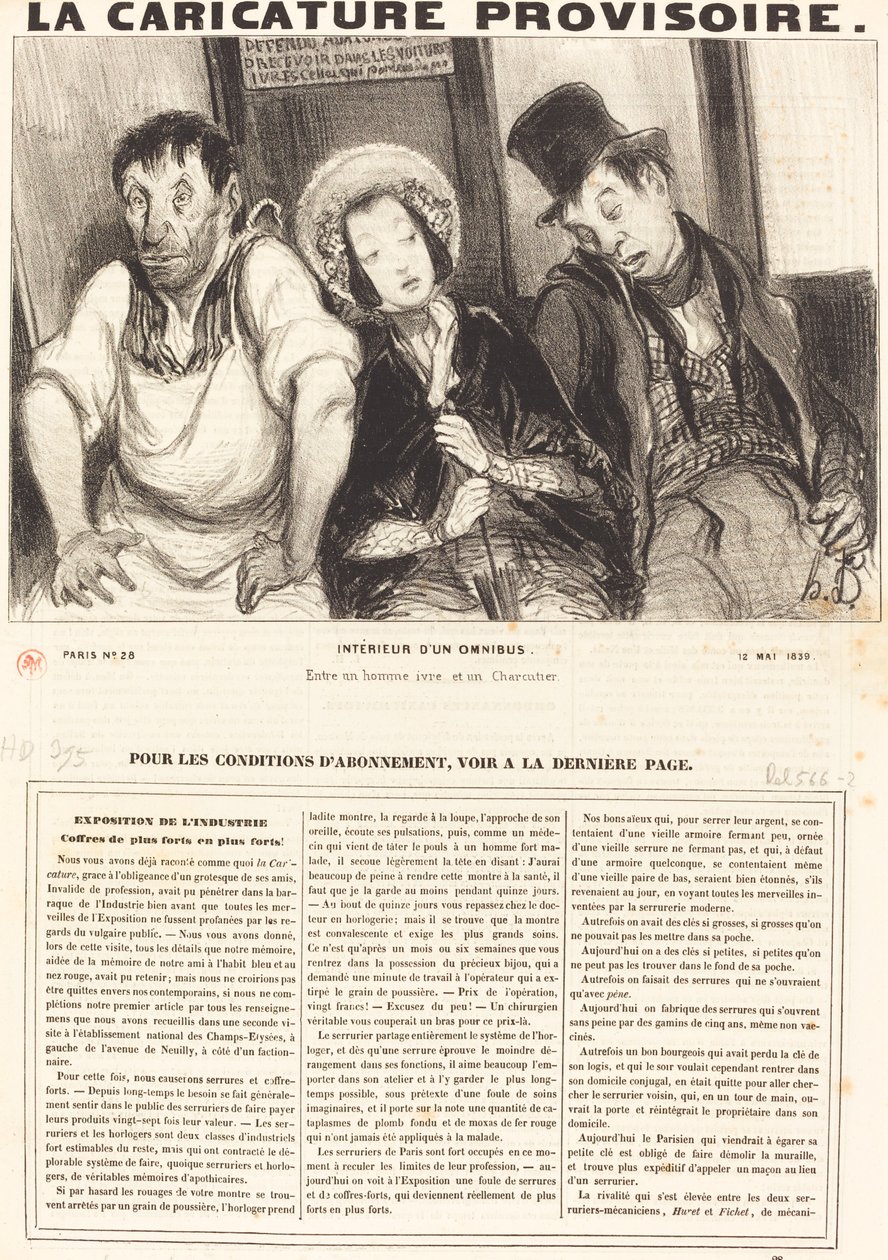 Interno di un omnibus da Honoré Daumier