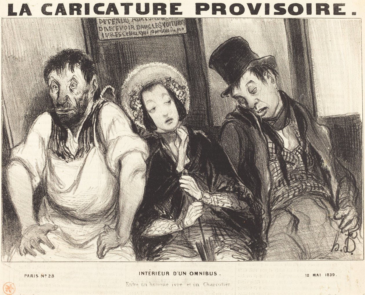Interno di un omnibus da Honoré Daumier