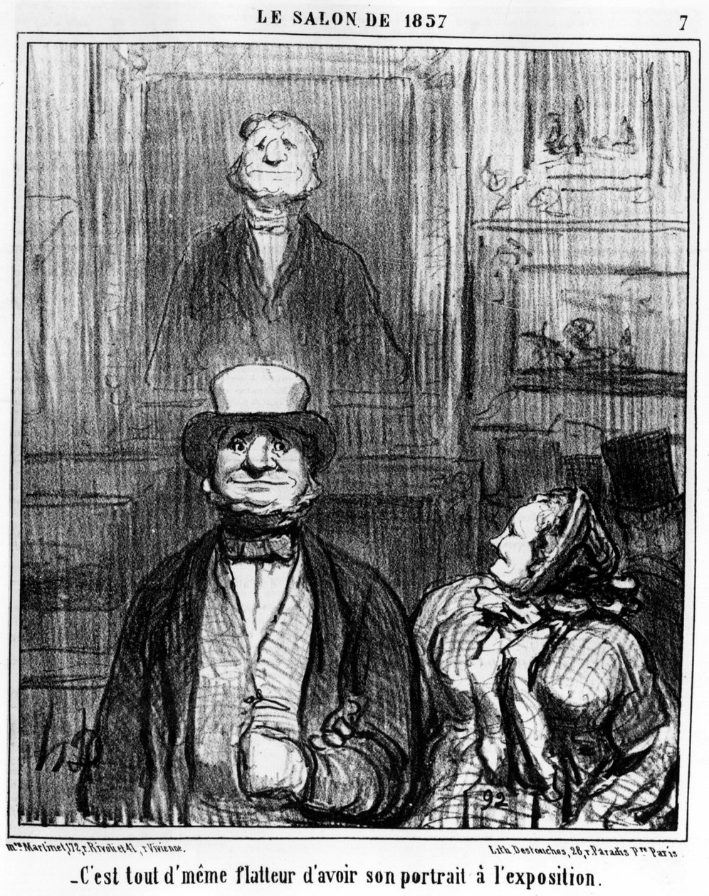 È lusinghiero avere il proprio ritratto in mostra, tratto da "Paintings and Salons", una serie di caricature di Honore Daumier (1808-1879). "Charivari" da Honoré Daumier
