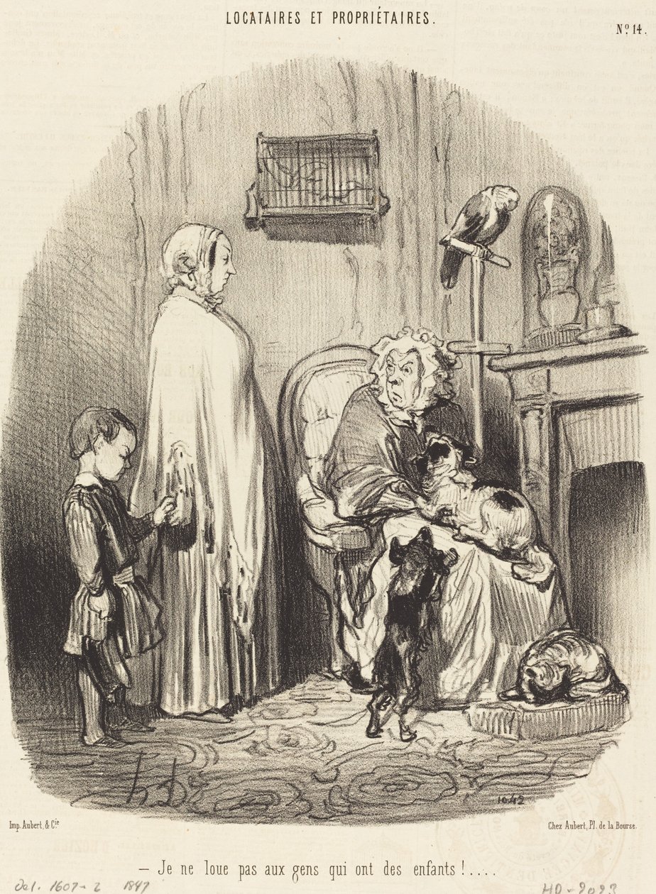 Non affitto a persone con bambini! da Honoré Daumier