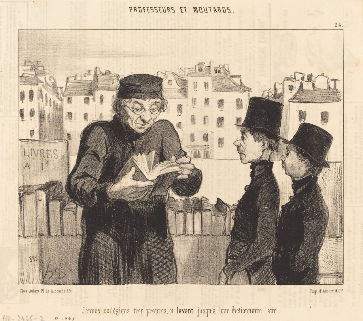 Giovani collegiali... lavando fino al loro dizionario latino da Honoré Daumier