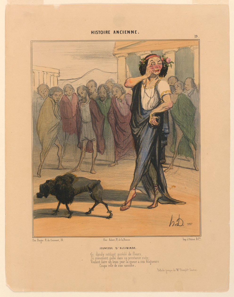 Giovinezza di Alcibiade, tavola 19 da Storia Antica da Honoré Daumier