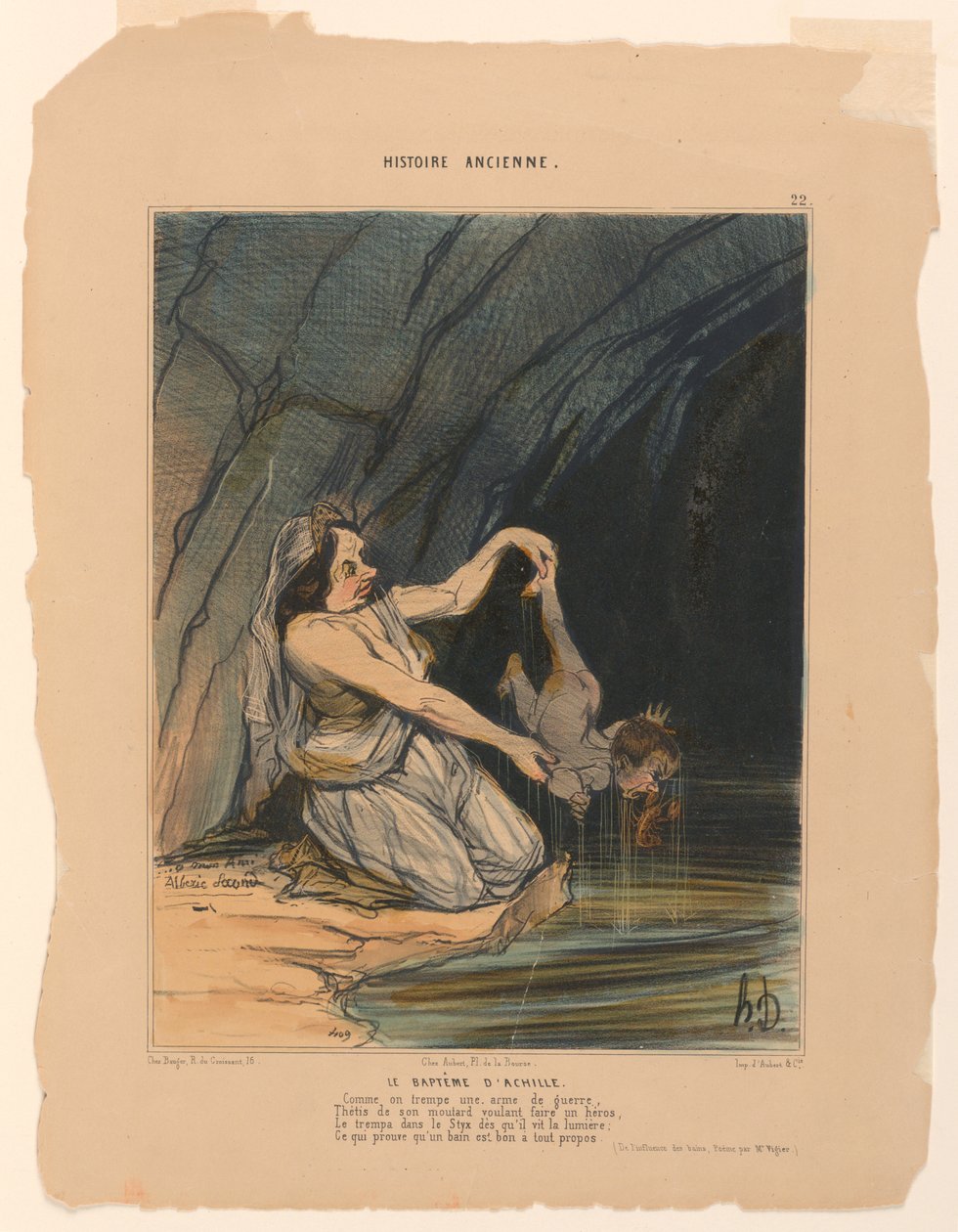 Il battesimo di Achille, tavola 22 dalla Storia Antica da Honoré Daumier