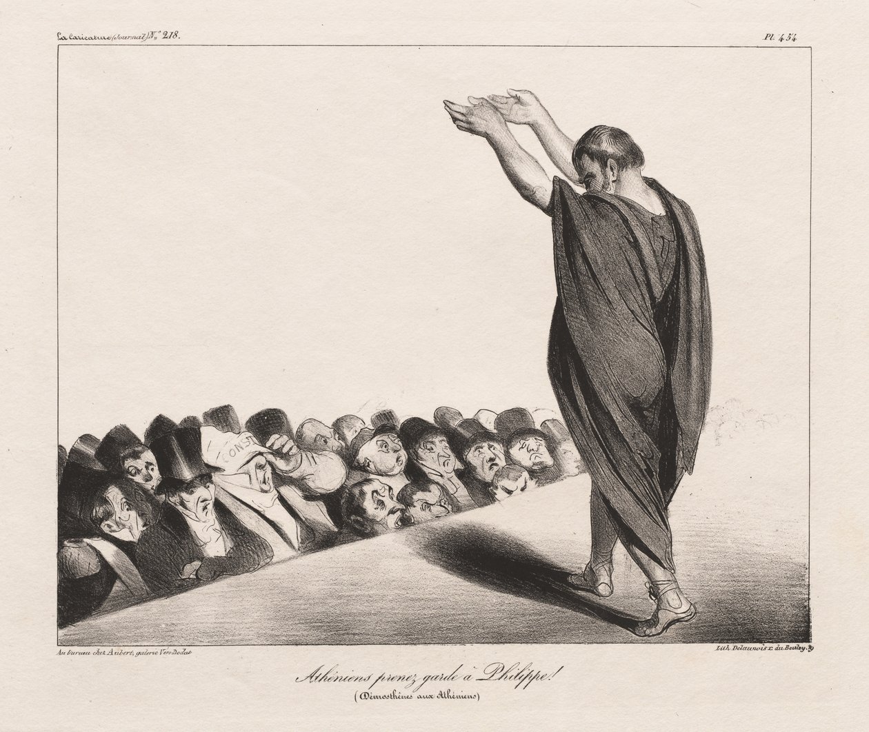 La Caricature, Pl. 454, Ateniesi attenti a Filippo! da Honoré Daumier