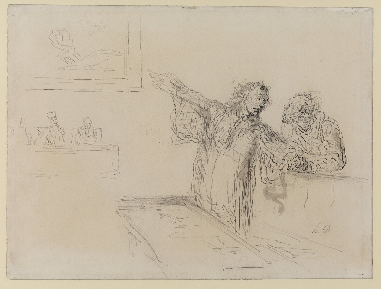 La Défense, c.1865 da Honoré Daumier