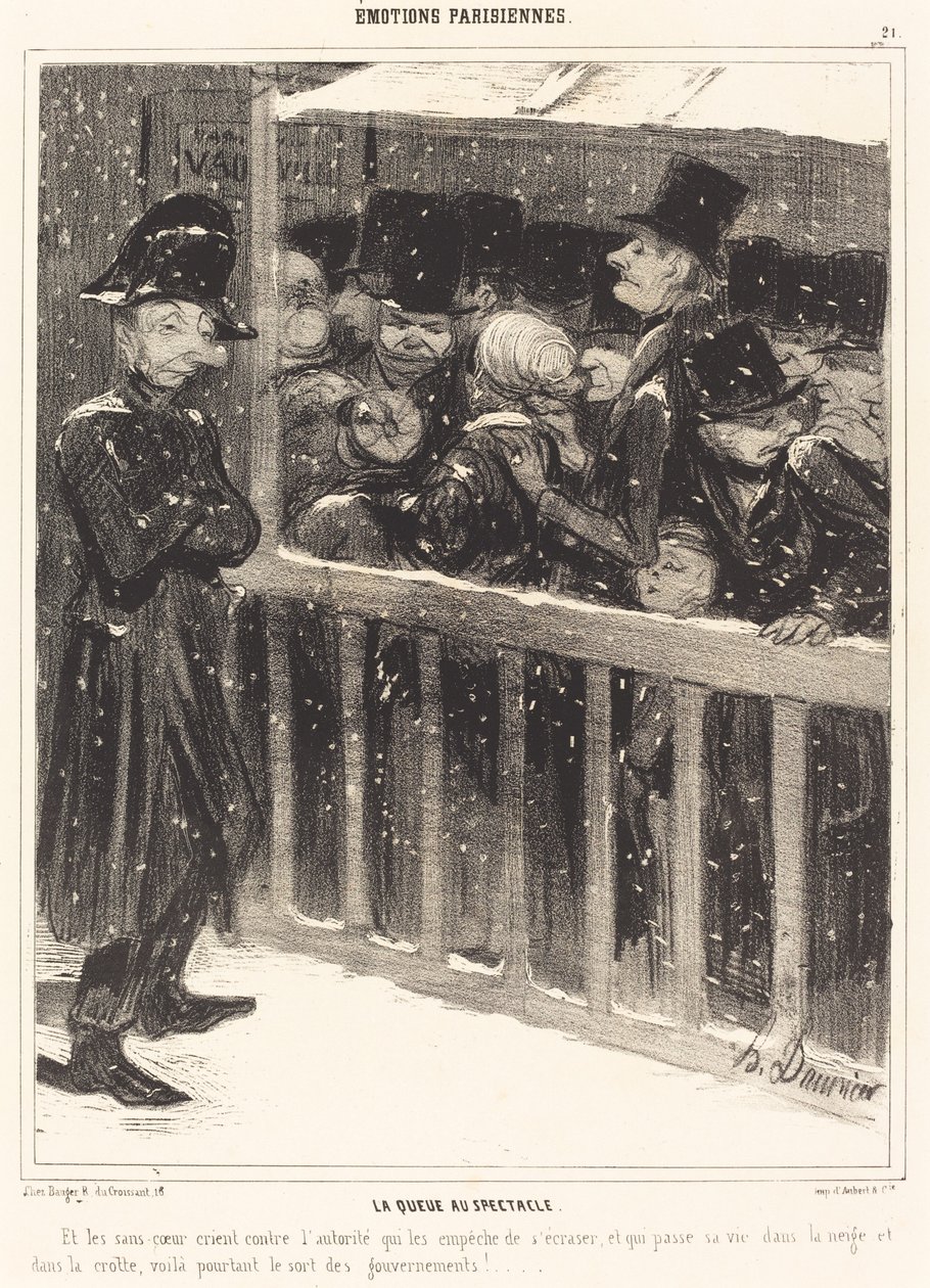 La coda allo spettacolo da Honoré Daumier