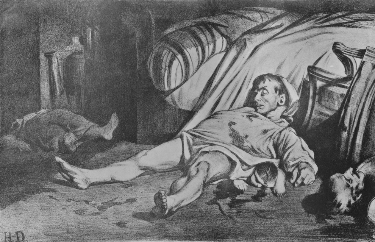 La Rue Transnonian, 1834 da Honoré Daumier