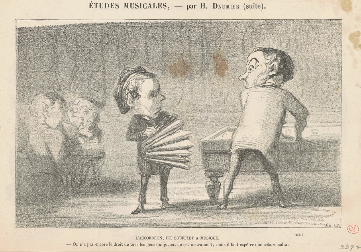 La fisarmonica, detta soffietto musicale da Honoré Daumier