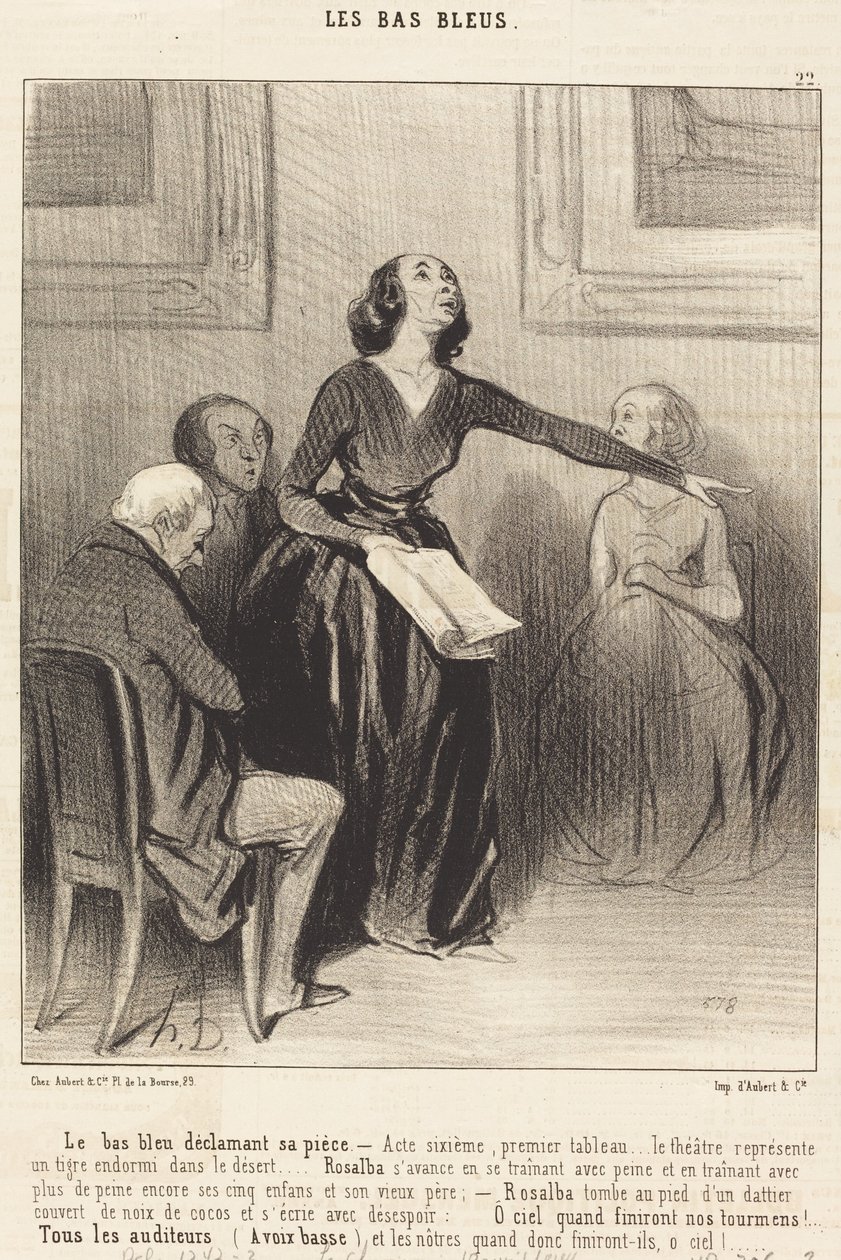 Il bas-bleu declama il suo pezzo da Honoré Daumier