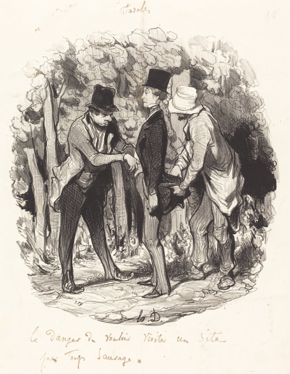 Il pericolo di... visitare un sito troppo selvaggio da Honoré Daumier