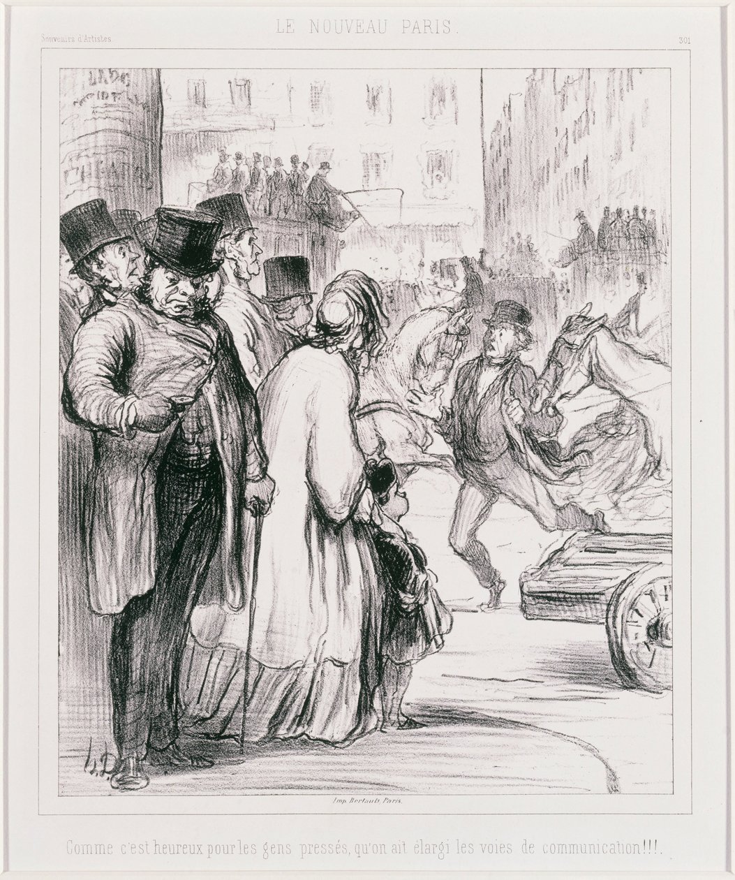 Le Nouveau Paris: Che fortuna per chi ha fretta che le strade siano state allargate (La Nuova Parigi) da Honoré Daumier