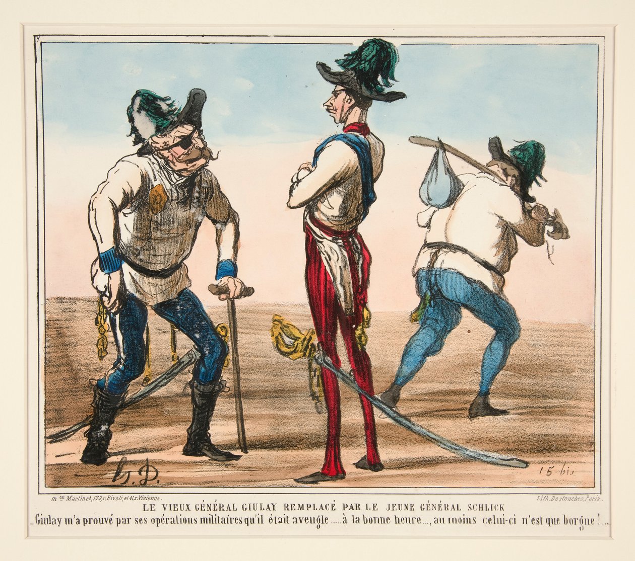 Il vecchio generale Giulay sostituito dal giovane generale Schlick da Honoré Daumier
