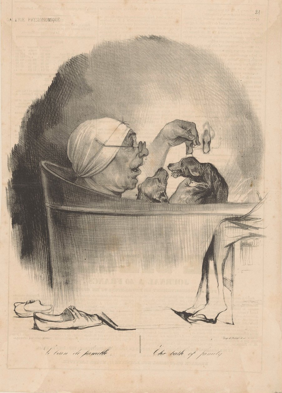 Il bagno di famiglia, 1837 da Honoré Daumier