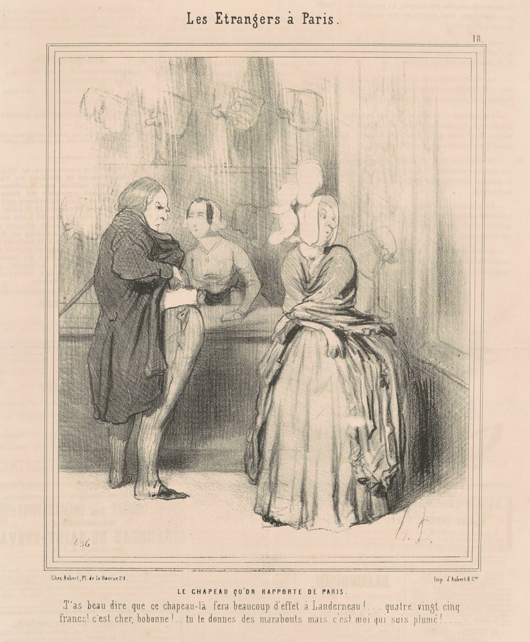 Il cappello che si riporta da Parigi da Honoré Daumier