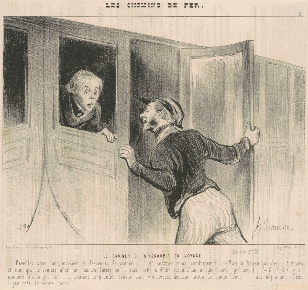 Il pericolo di assopirsi in viaggio da Honoré Daumier