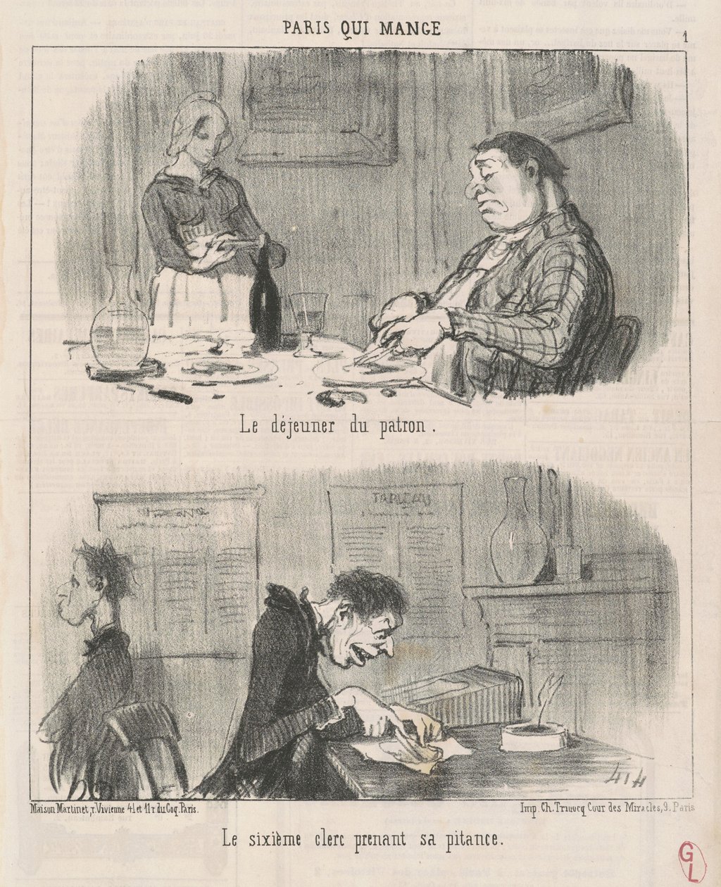 La colazione del padrone il sesto impiegato da Honoré Daumier