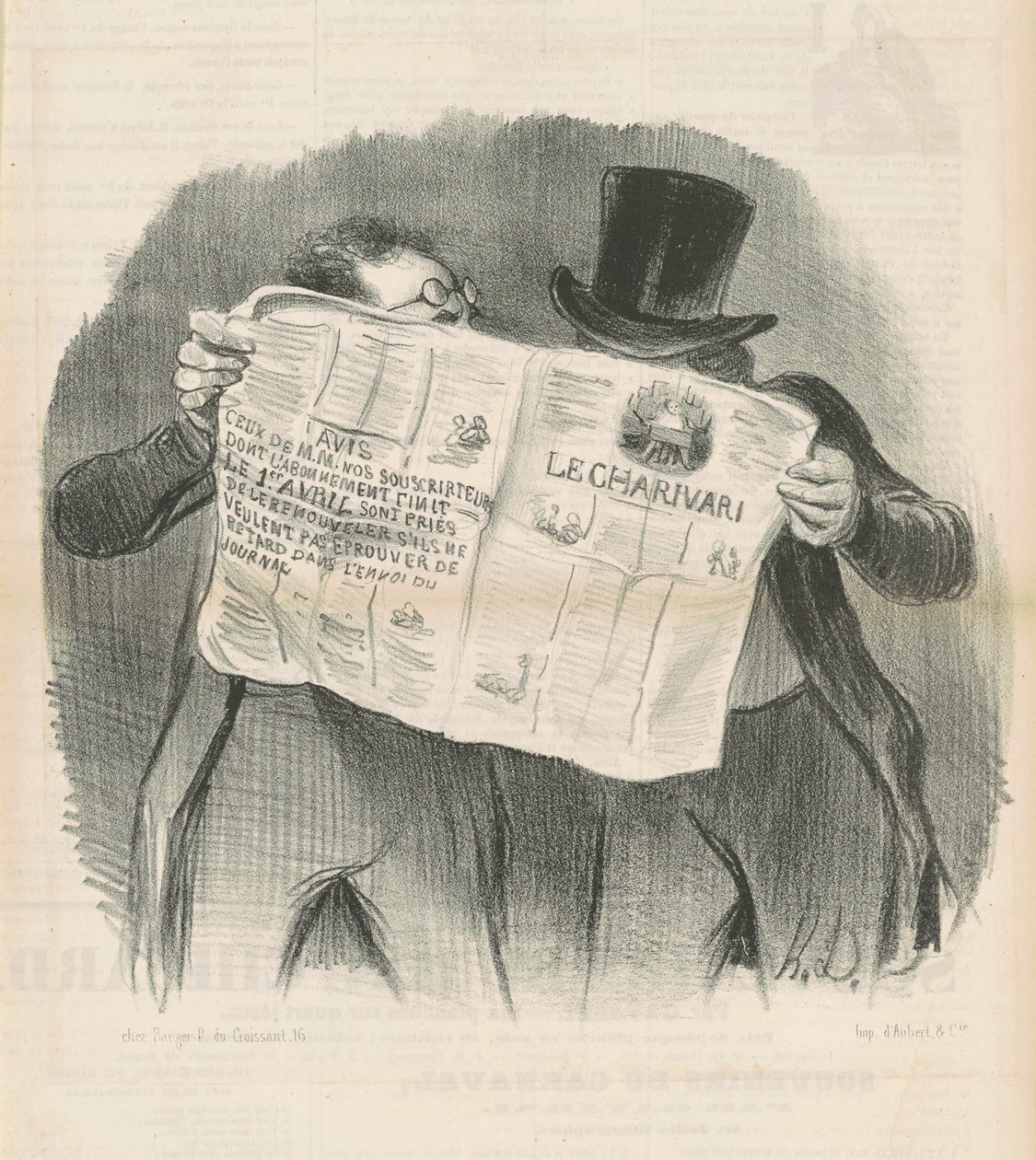 La lettura del charivari da Honoré Daumier