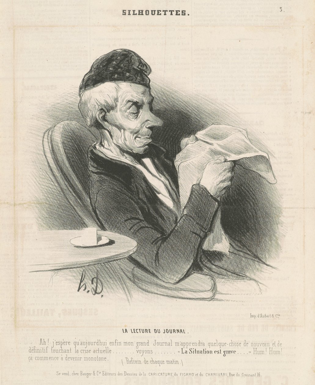 La lettura del giornale da Honoré Daumier