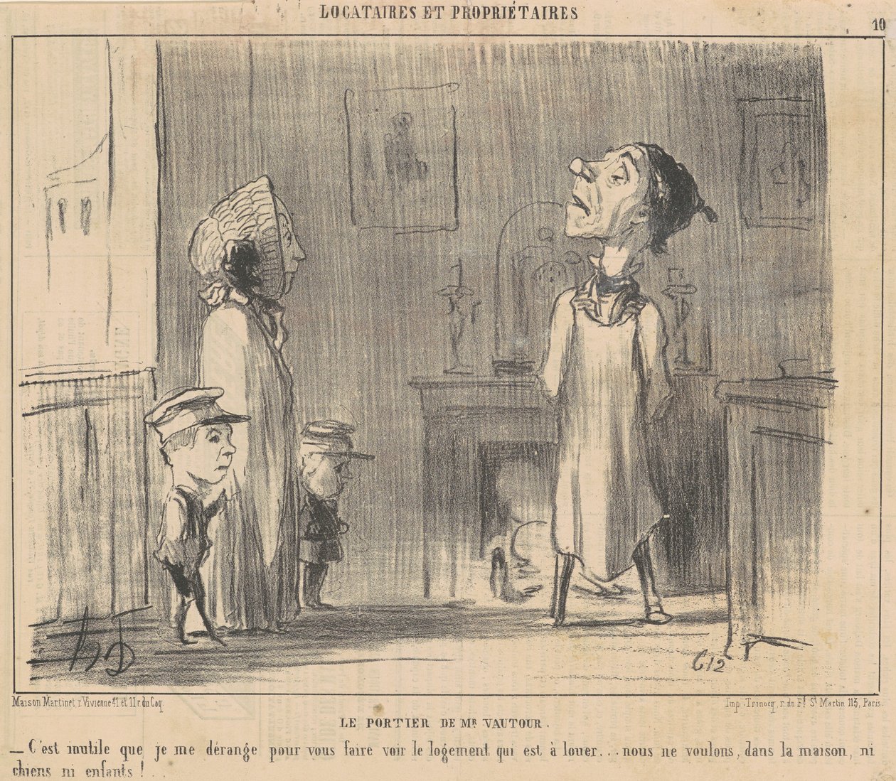 Il portiere di Mr Vautour da Honoré Daumier