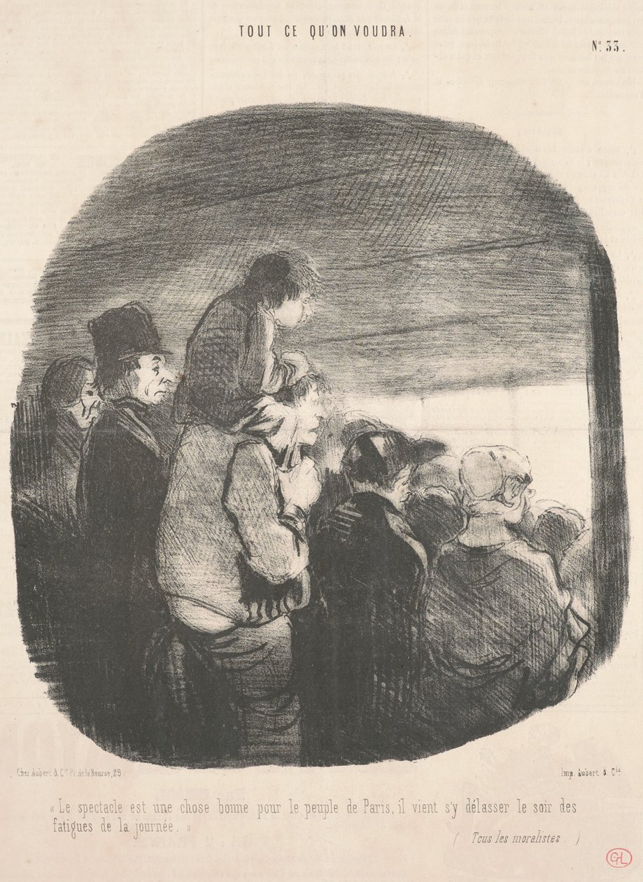 Lo spettacolo è una cosa buona per il popolo di Parigi da Honoré Daumier