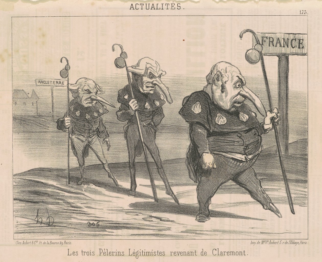 I tre legittimisti... di ritorno da Claremont da Honoré Daumier