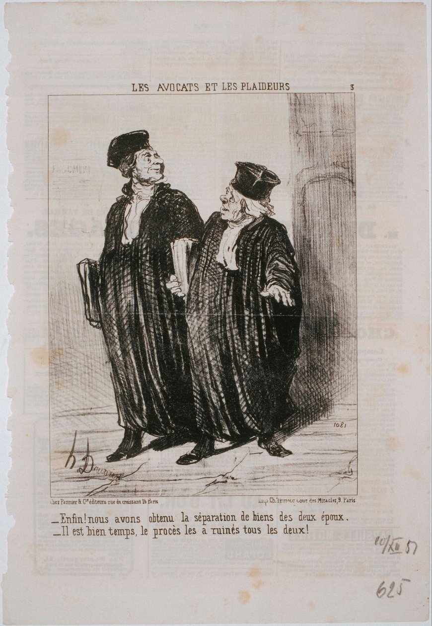 Avvocati e litiganti: Finalmente! Abbiamo ottenuto la separazione dei beni... da Honoré Daumier