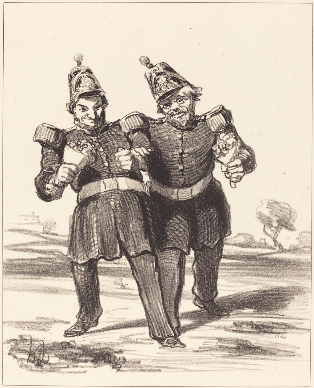 Les Deux banqueteurs en joie da Honoré Daumier