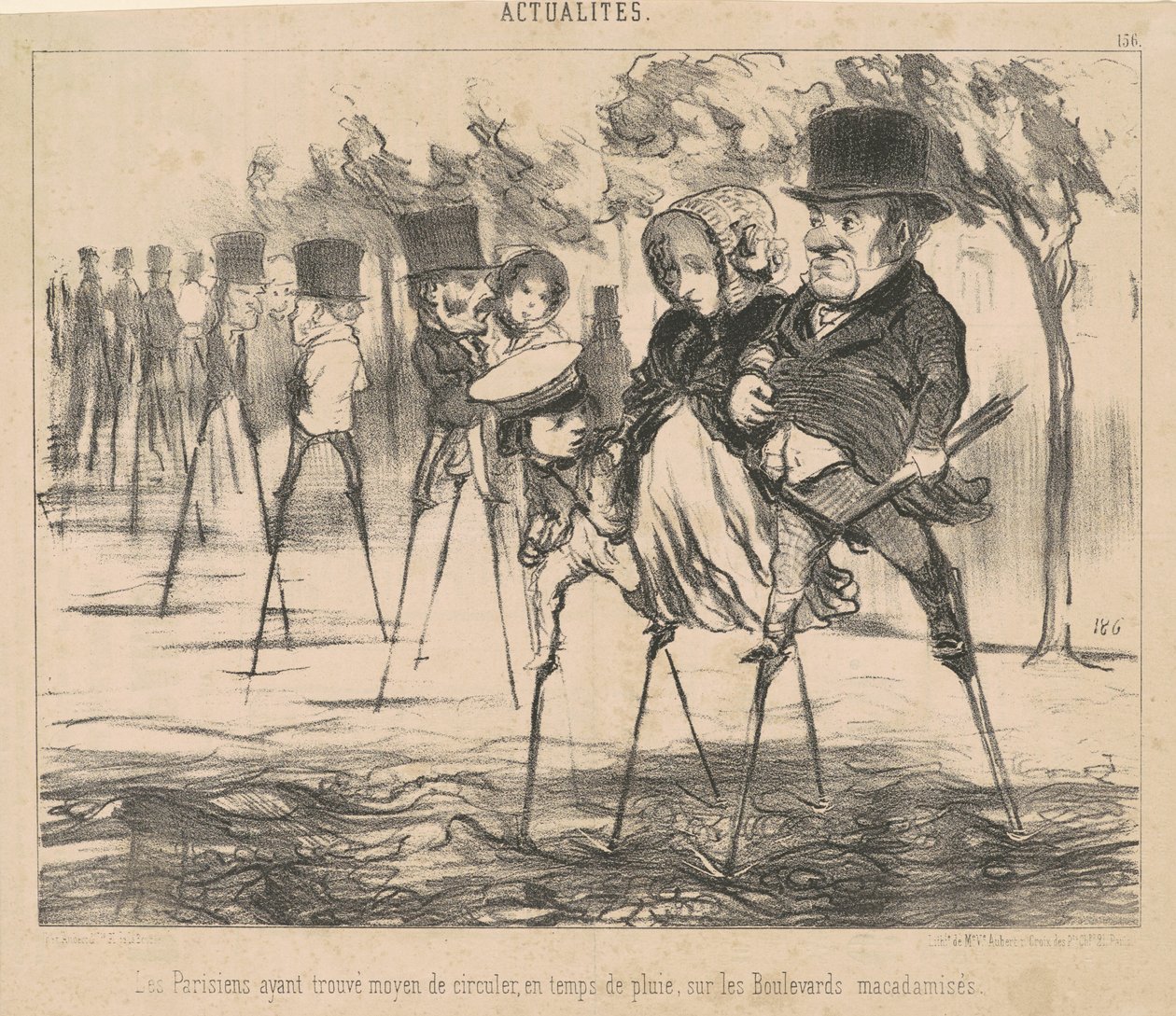 I parigini avendo trovato il modo di circolare da Honoré Daumier