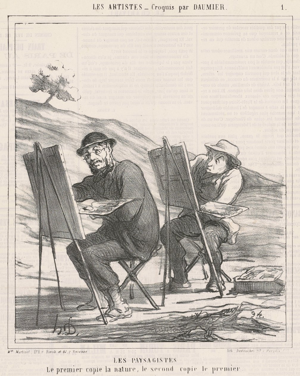 I paesaggisti. Il primo copia la natura da Honoré Daumier