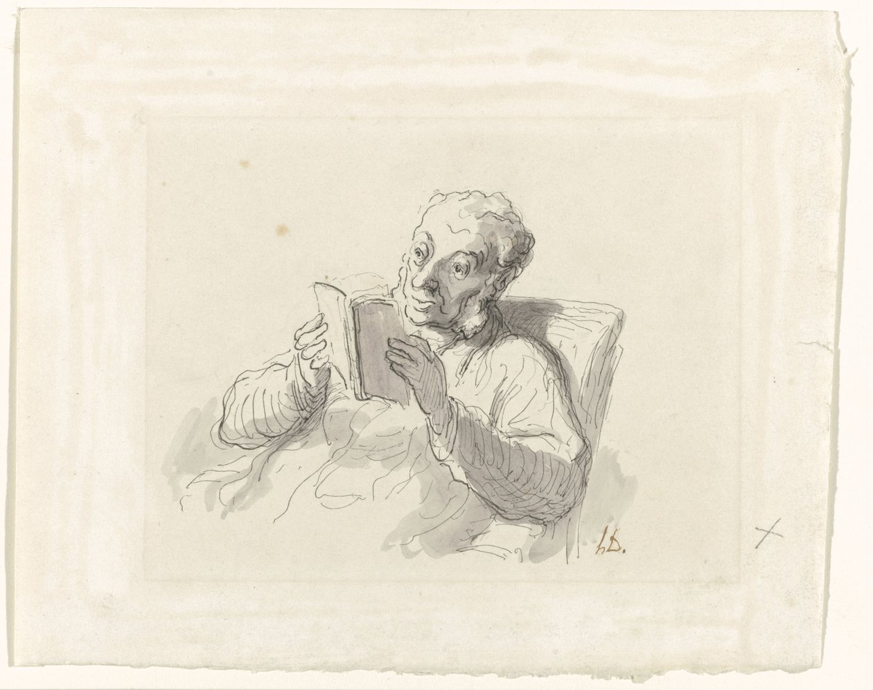 Uomo che legge da Honoré Daumier