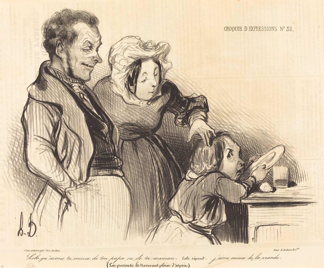 Lolo, chi ami di più, il tuo papà o la tua mamma... da Honoré Daumier