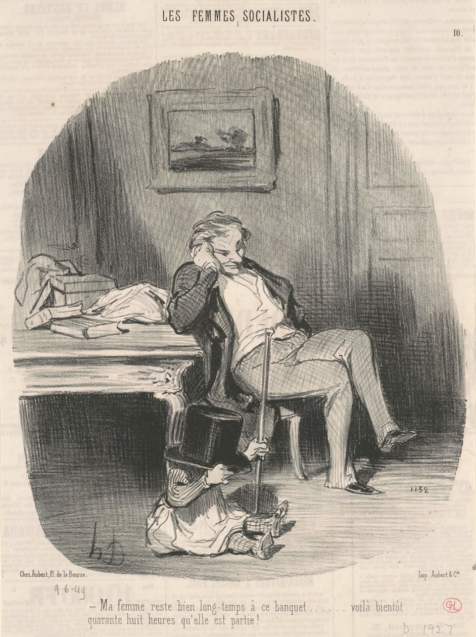 Mia moglie resta a lungo a questo banchetto... da Honoré Daumier