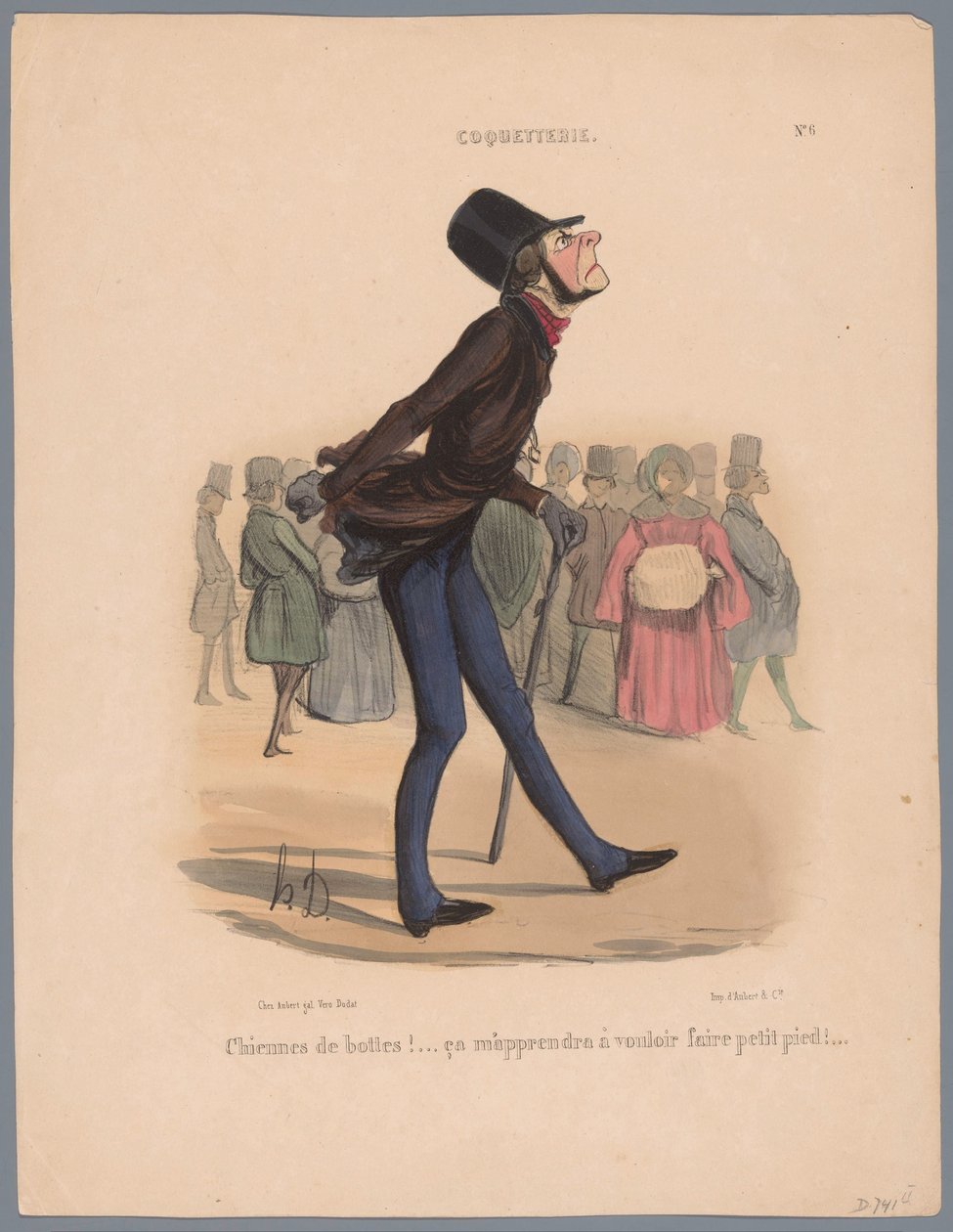Uomo con scarpe troppo piccole da Honoré Daumier