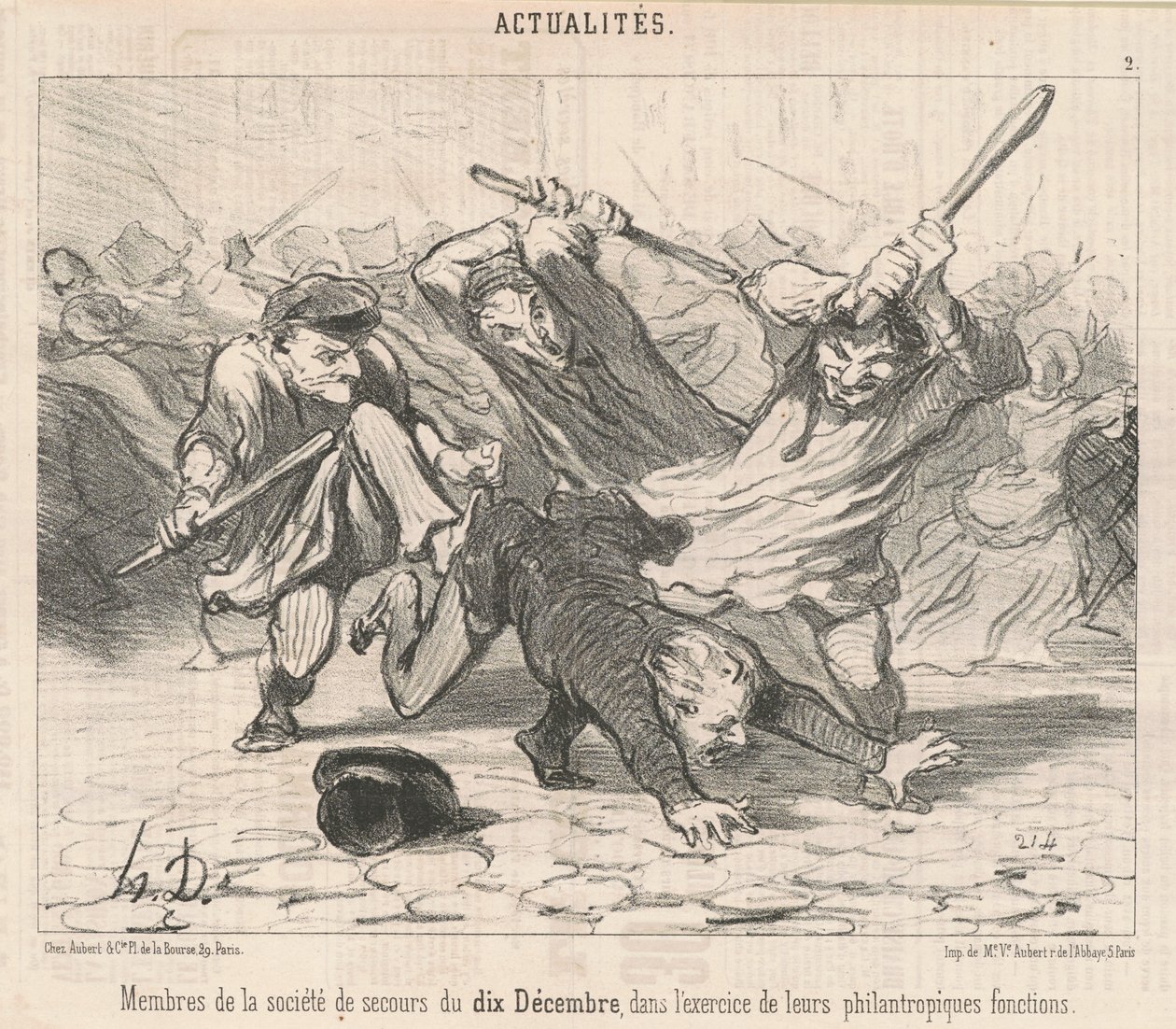 Membri della società di soccorso del Dieci-Dicembre ... da Honoré Daumier