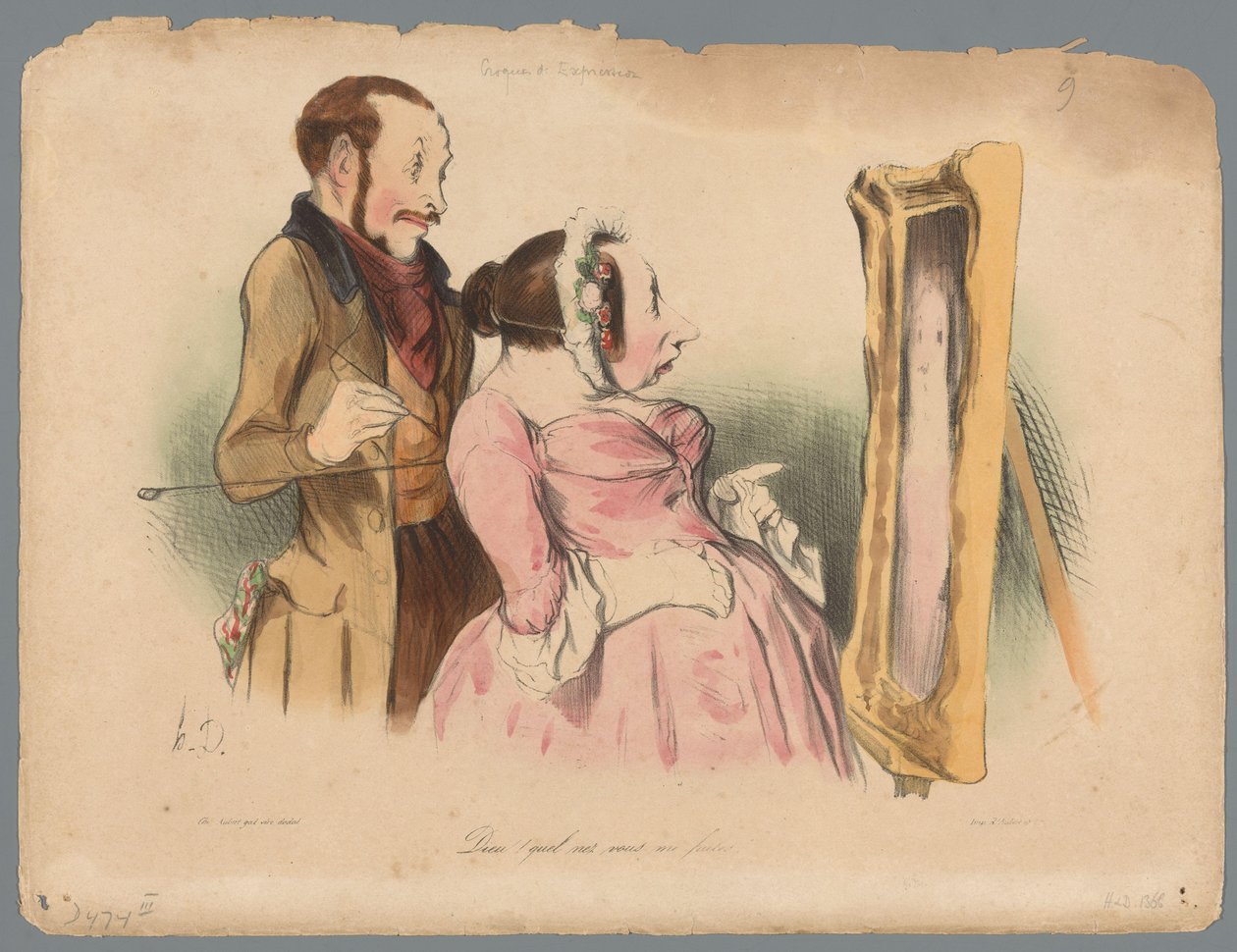 Modella del pittore critica il suo ritratto da Honoré Daumier