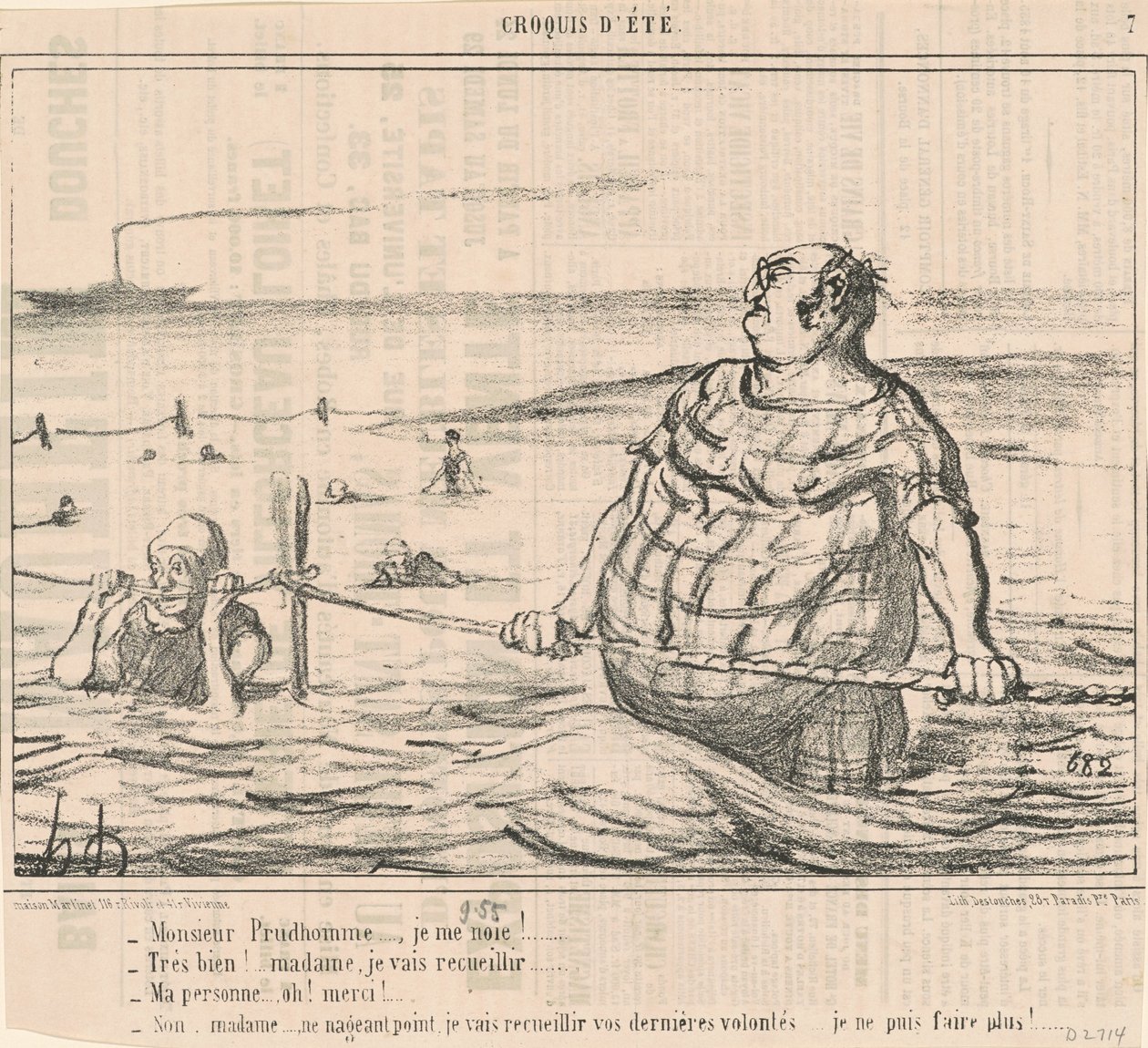 Monsieur Prudhomme ... Mi sto annegando! ... da Honoré Daumier