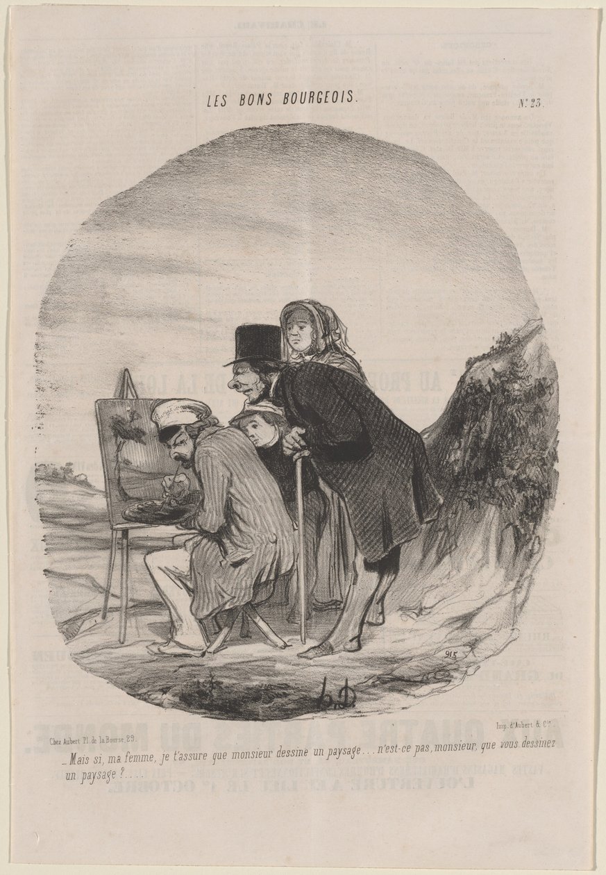 Monsieur disegna un paesaggio da Honoré Daumier