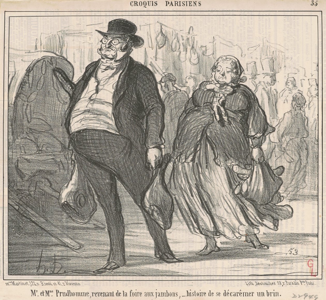 Il signor e la signora Prudhomme tornano dalla fiera da Honoré Daumier