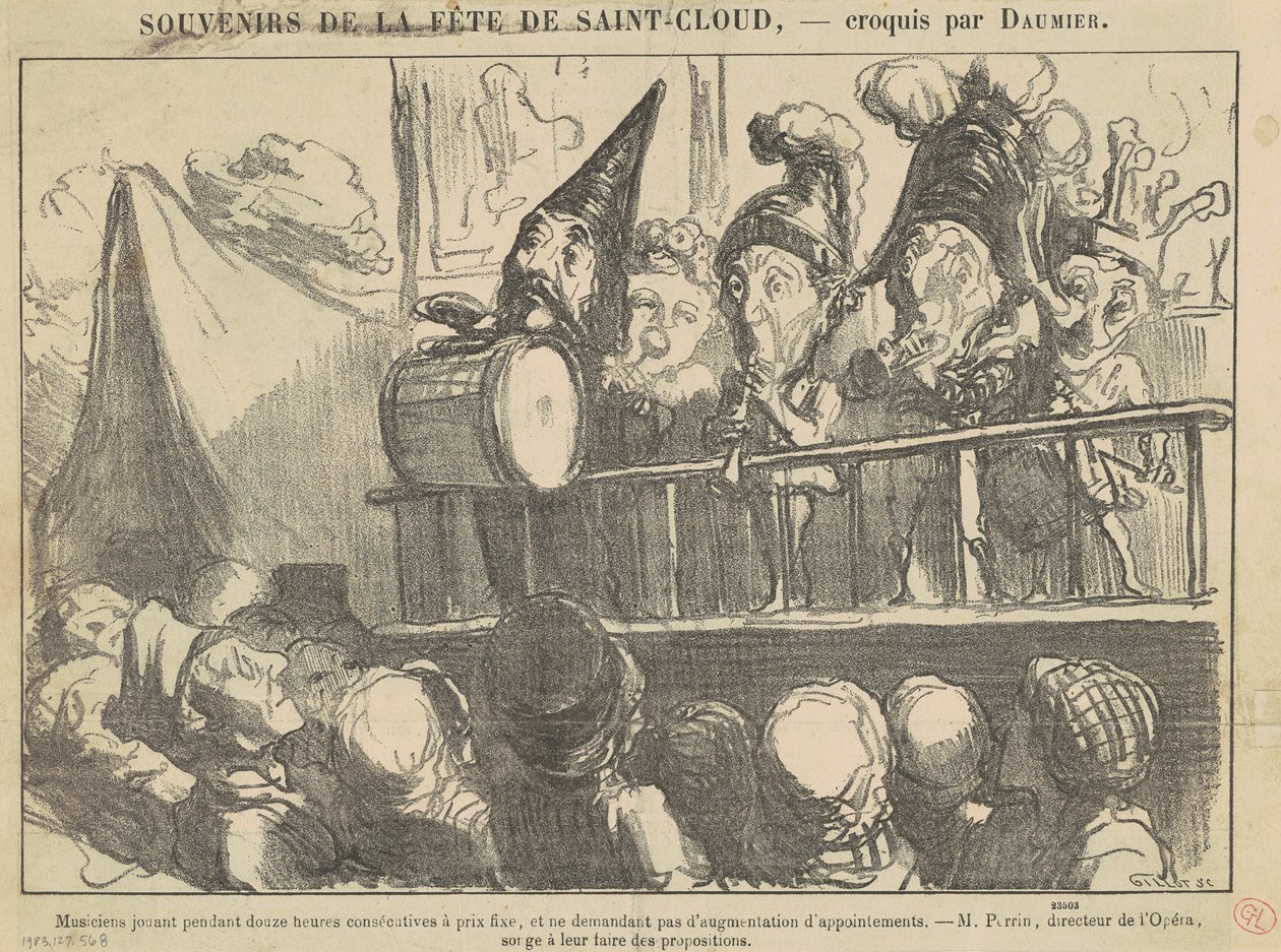 Musicisti che suonano per dodici ore da Honoré Daumier