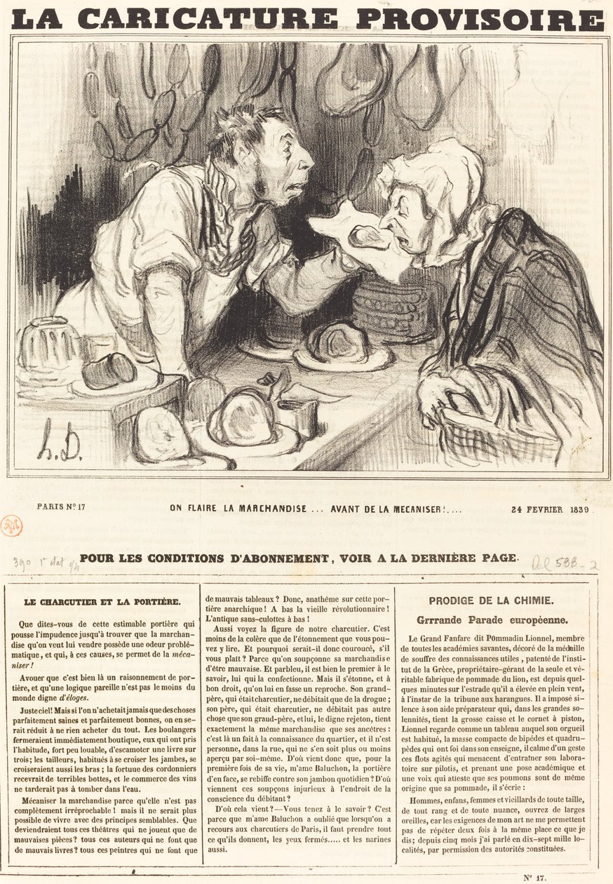 Si annusa la merce... prima di meccanizzarla!... da Honoré Daumier