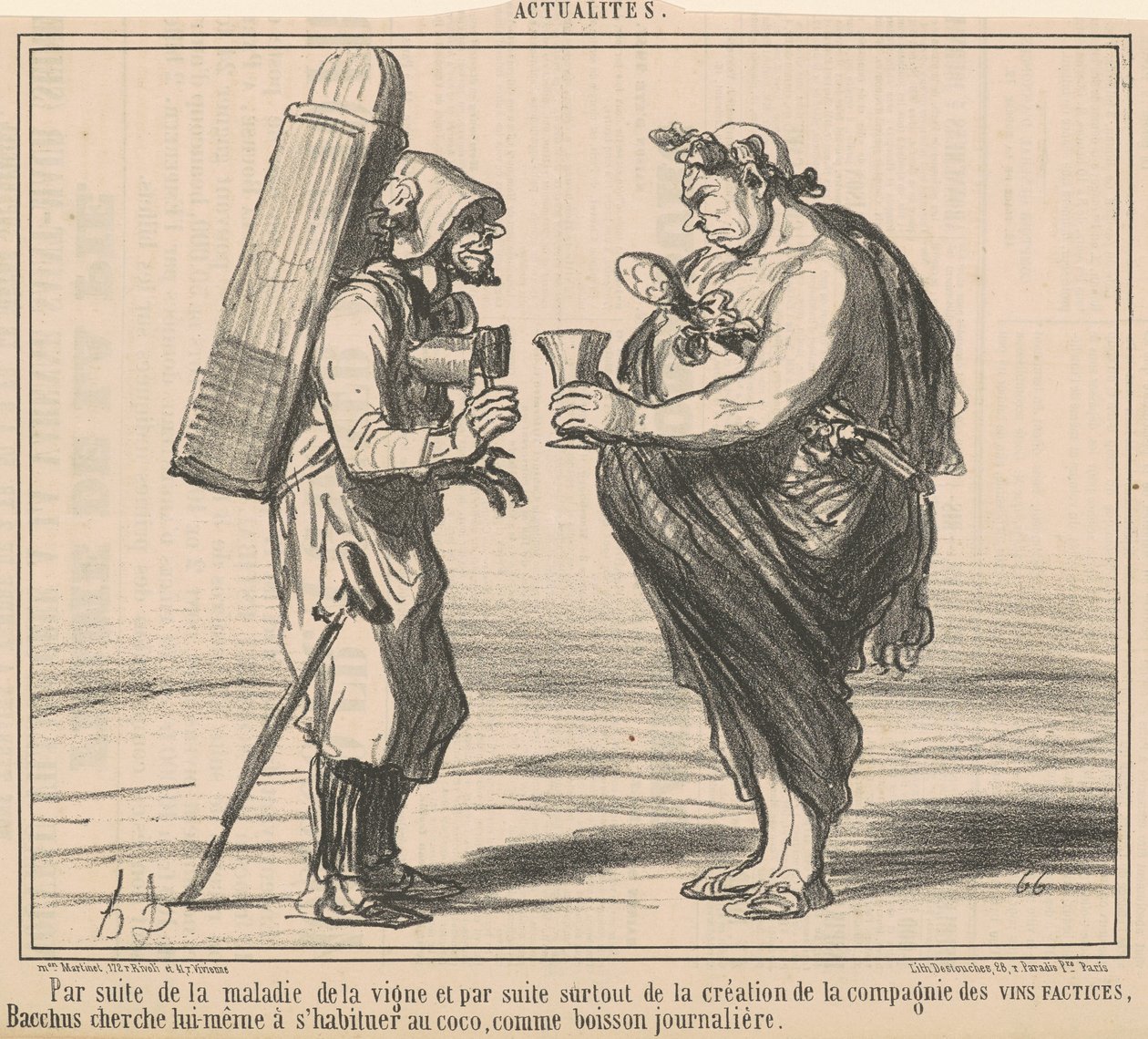 A causa della malattia della vite da Honoré Daumier