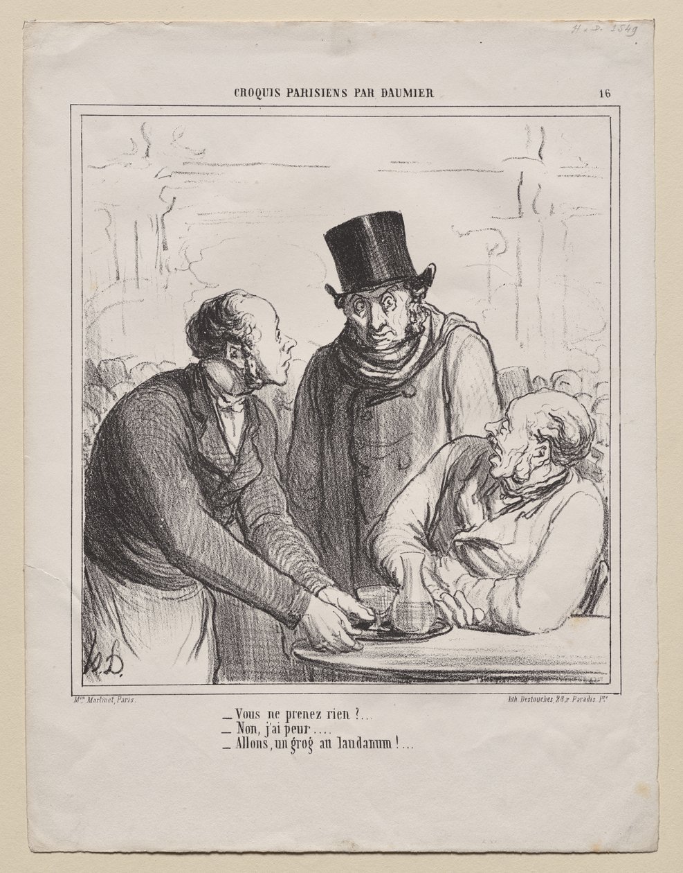 Schizzi parigini, tavola 16: Non prenderai nulla? da Honoré Daumier