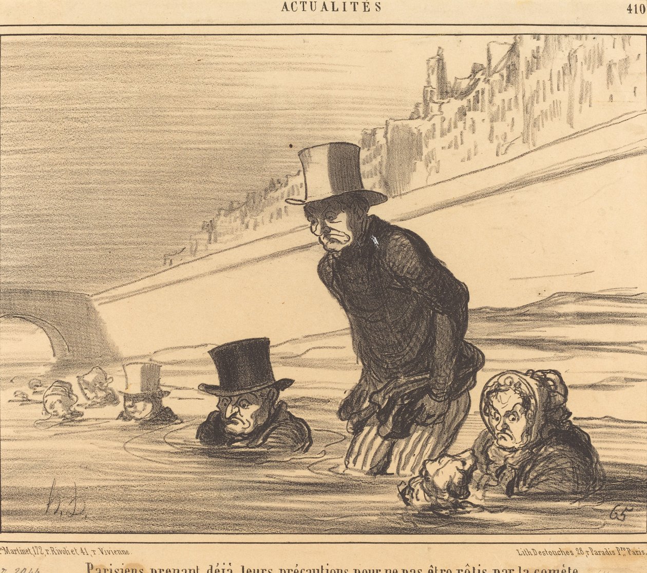Parigini prendendo... le loro precauzioni... da Honoré Daumier